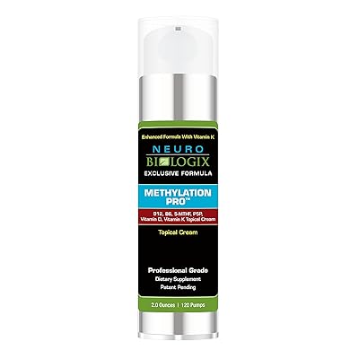 Neurobiologix Methylation Pro Topical Cream - Methylation Supplement with BioActive B6, B12, Methyl Folate, Vitamin D and K1, Topical Use 2 Ounces (120 Pumps)