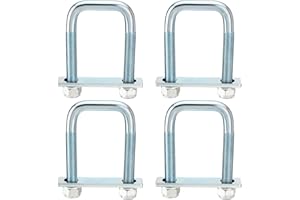 Racewill 4 Pack Square U Bolt for 2.5 Inch Wide Leaf Spring, Galvanized Steel U Bolt Brackets with Plates, 4-5/8" Long x 2-5/