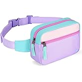 Choco Mocha Fanny Pack for Girls Kids Fanny Pack 6-8 Girls Belt Bag Ages 8-12 Toddler Fannys Packs Christmas Gifts, Purple Teal