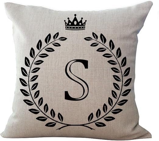 Amazon Com Luxsea Letter Alphabet Printed Cotton Linen Pillowcase