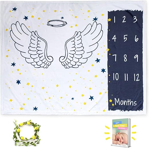 personalized baby monthly milestone blanket