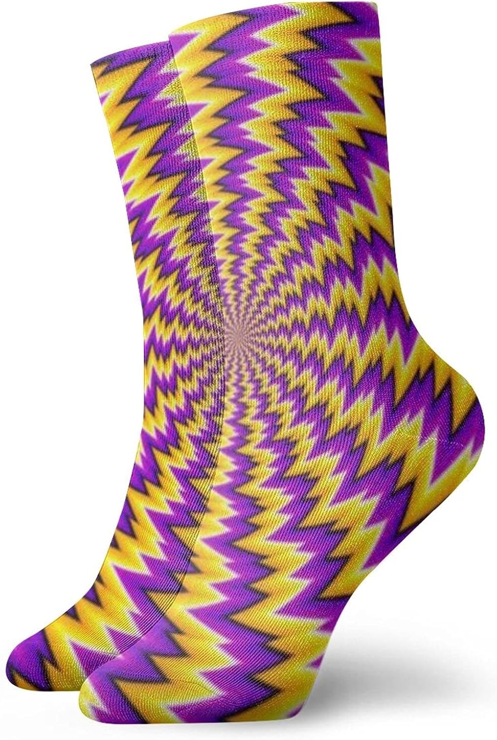 Unisex Crew Socks Colorful Spiral Optical Illusion Athletic Socks 3d Novelty Casual For Adult