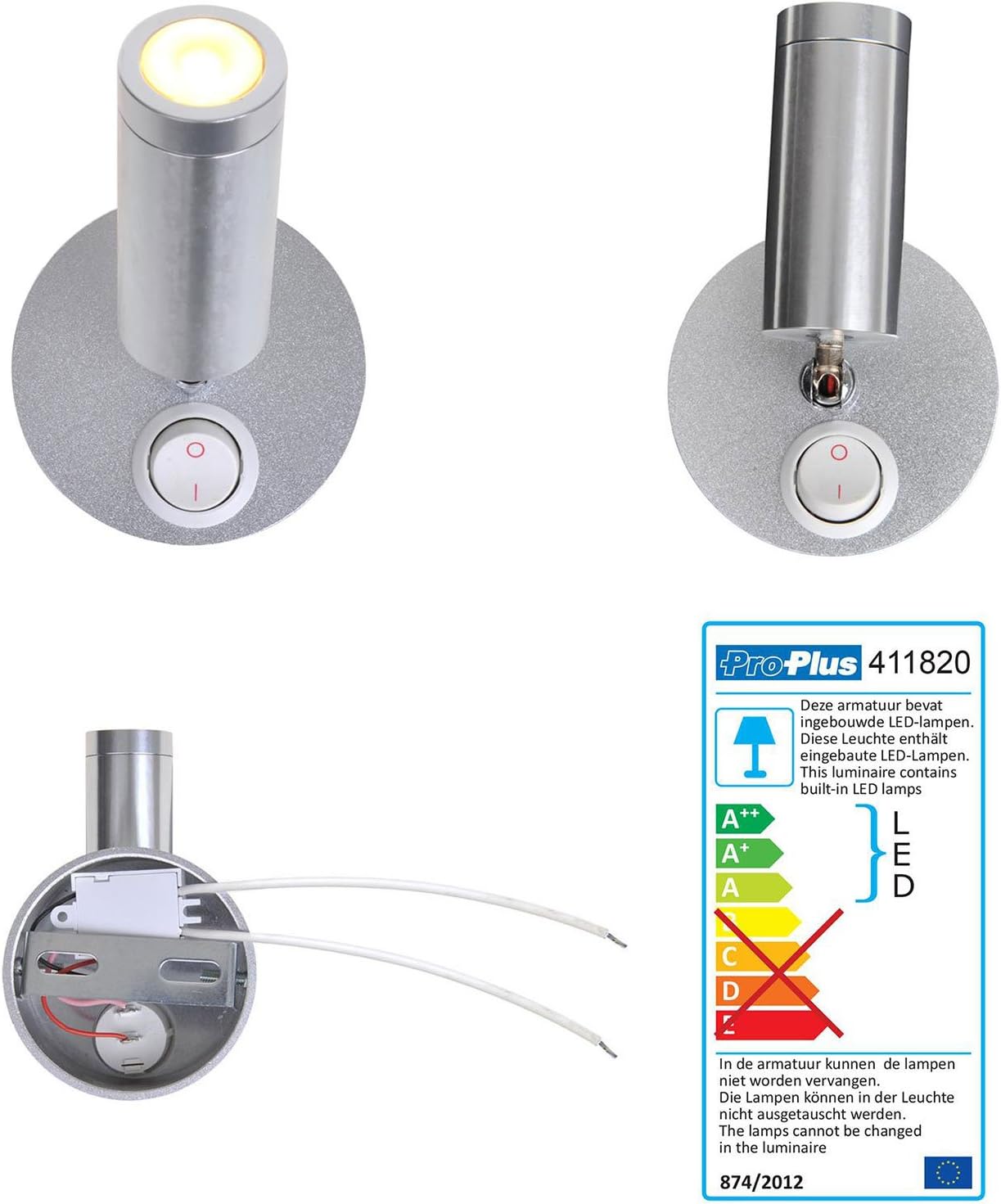 Amazon Com Proplus Caravan Motorhome Boat Interior Lighting Led Swivel Mounted Spotlight 12 V 120 Lm O65x65 130 Mm On Off Switch Automotive