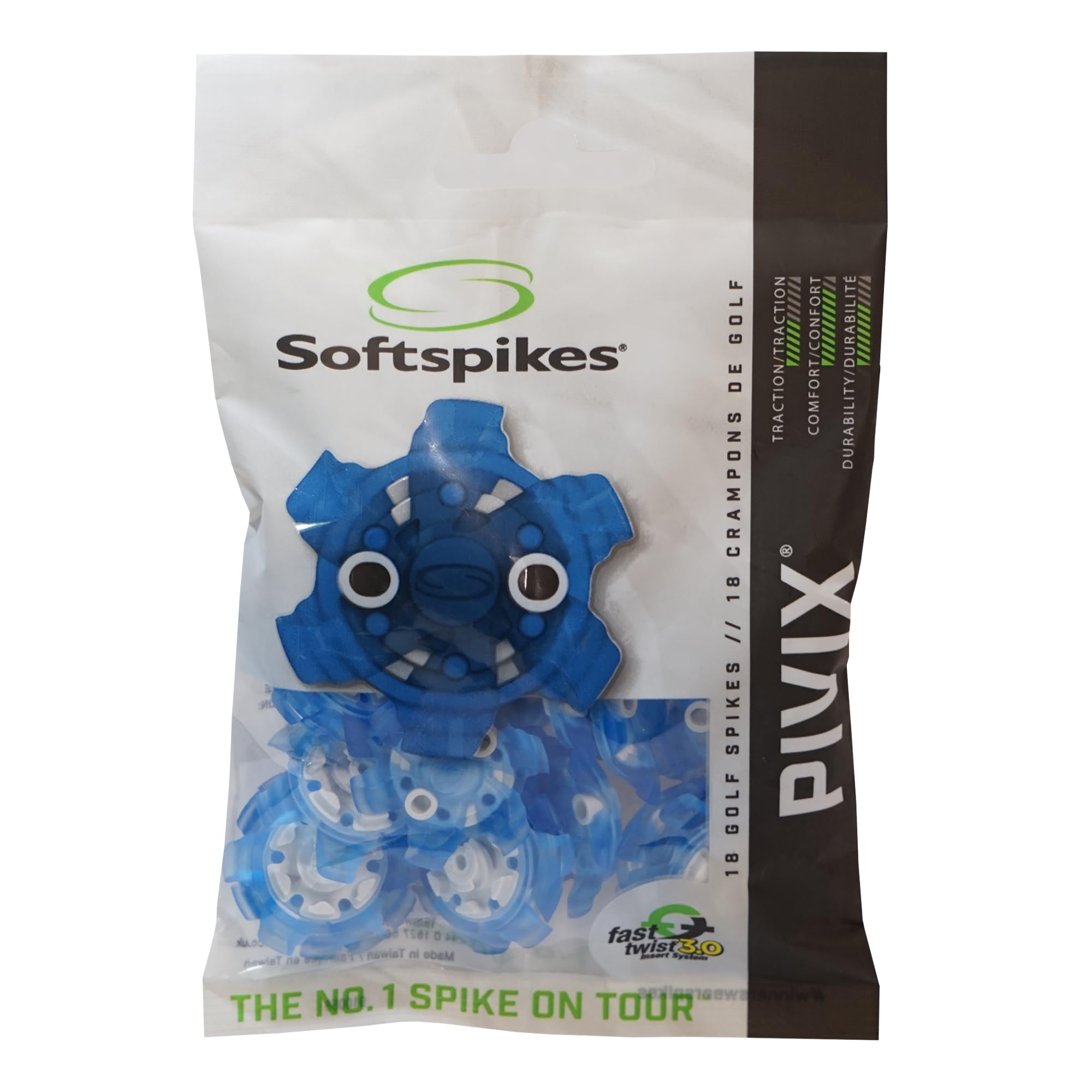 SOFTSPIKES Pivix Cleat (Fts 3.0) Golf Spikes, Blue, Clamshell of 1 set UK