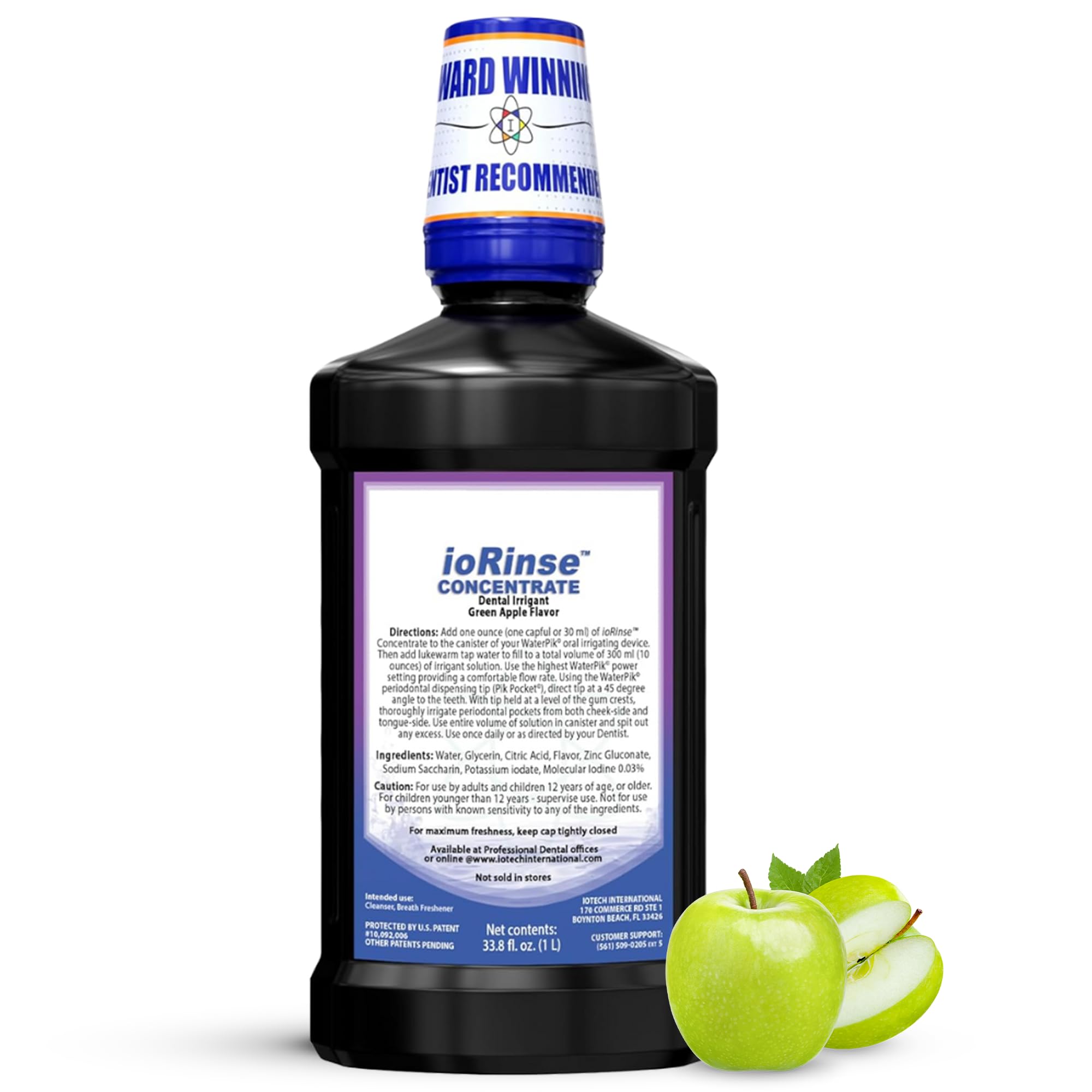 ioRinse Concentrated Irrigant with Active Molecular Iodine, Alcohol-Free Dental Irrigant, for use with Waterpik Water Flossers, and All Other Oral Irrigation Devices Image