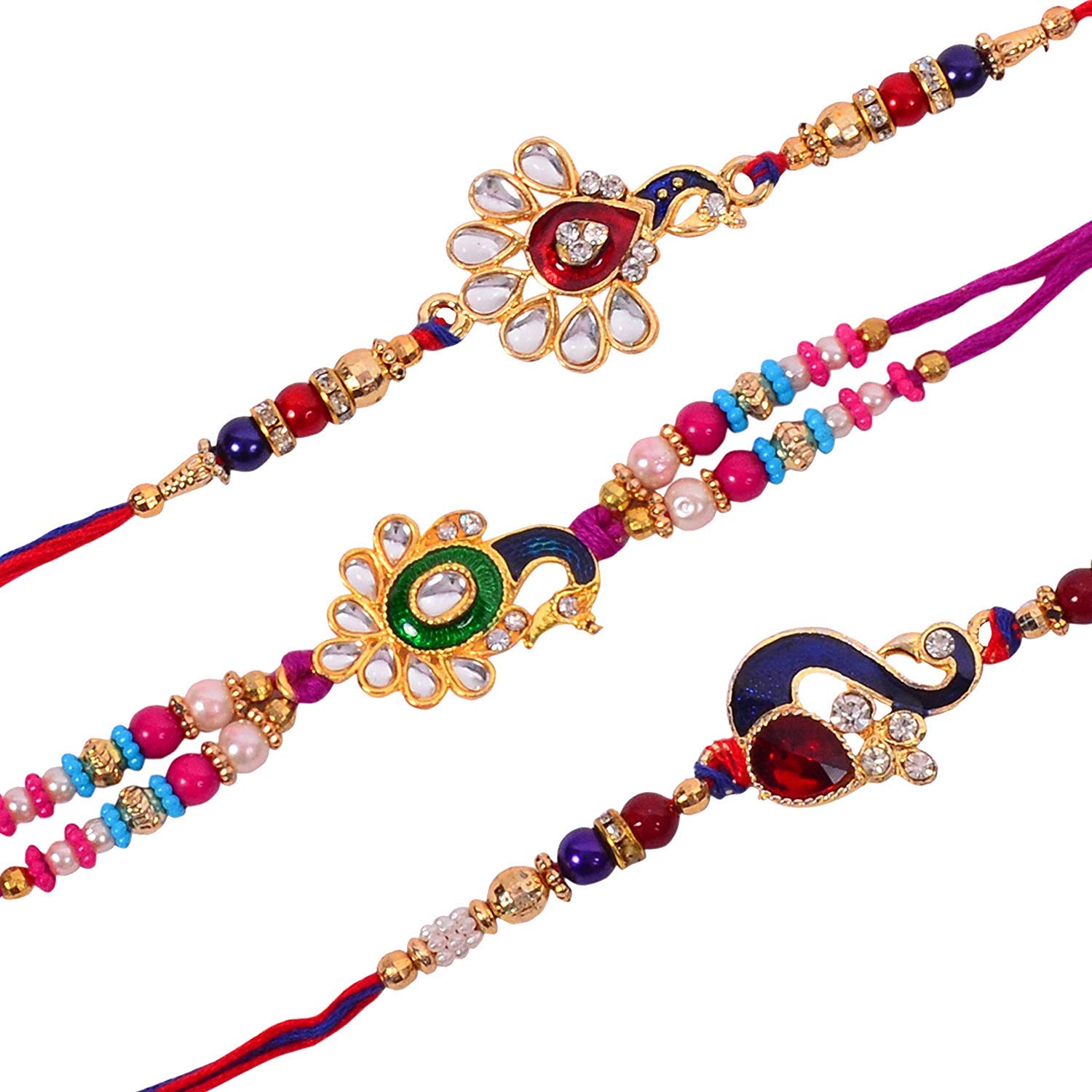 urvi creation set of 3 rakhi for brother, rakhi for bhaiya, rakhi gift for brother