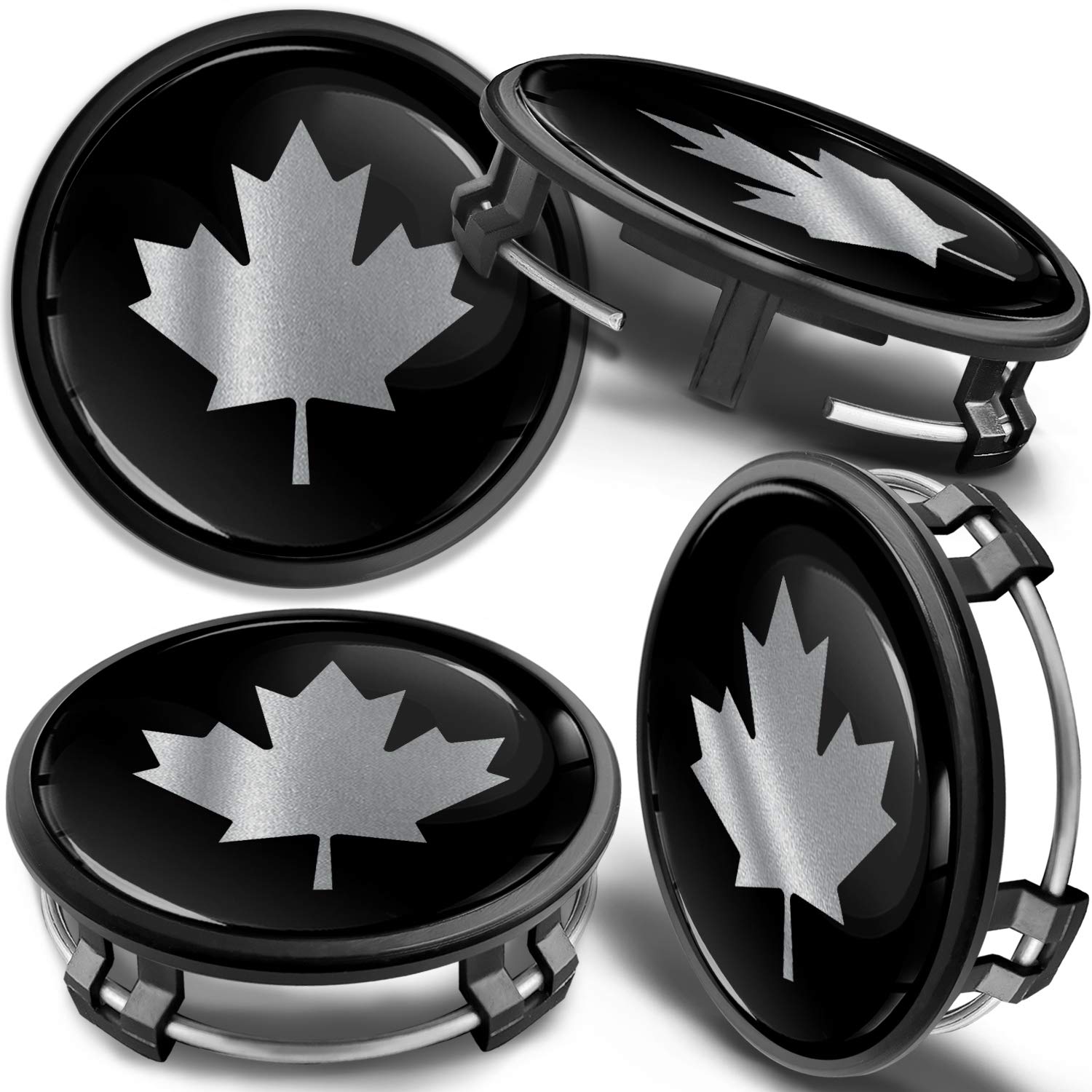 SkinoEu 75mm Wheel Centre Caps Set of 4 Compatible with Mercedes Benz Wheels – Plastic Black Alloy Wheel Hub Centre Caps Replacement – Compatible with OEM B66470207 B66470200 (CM 31)