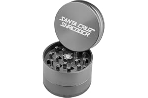 Santa Cruz Shredder Spice Grinder 3 Piece Medium 2 1/8" Superior Grip and Aluminium (Grey)