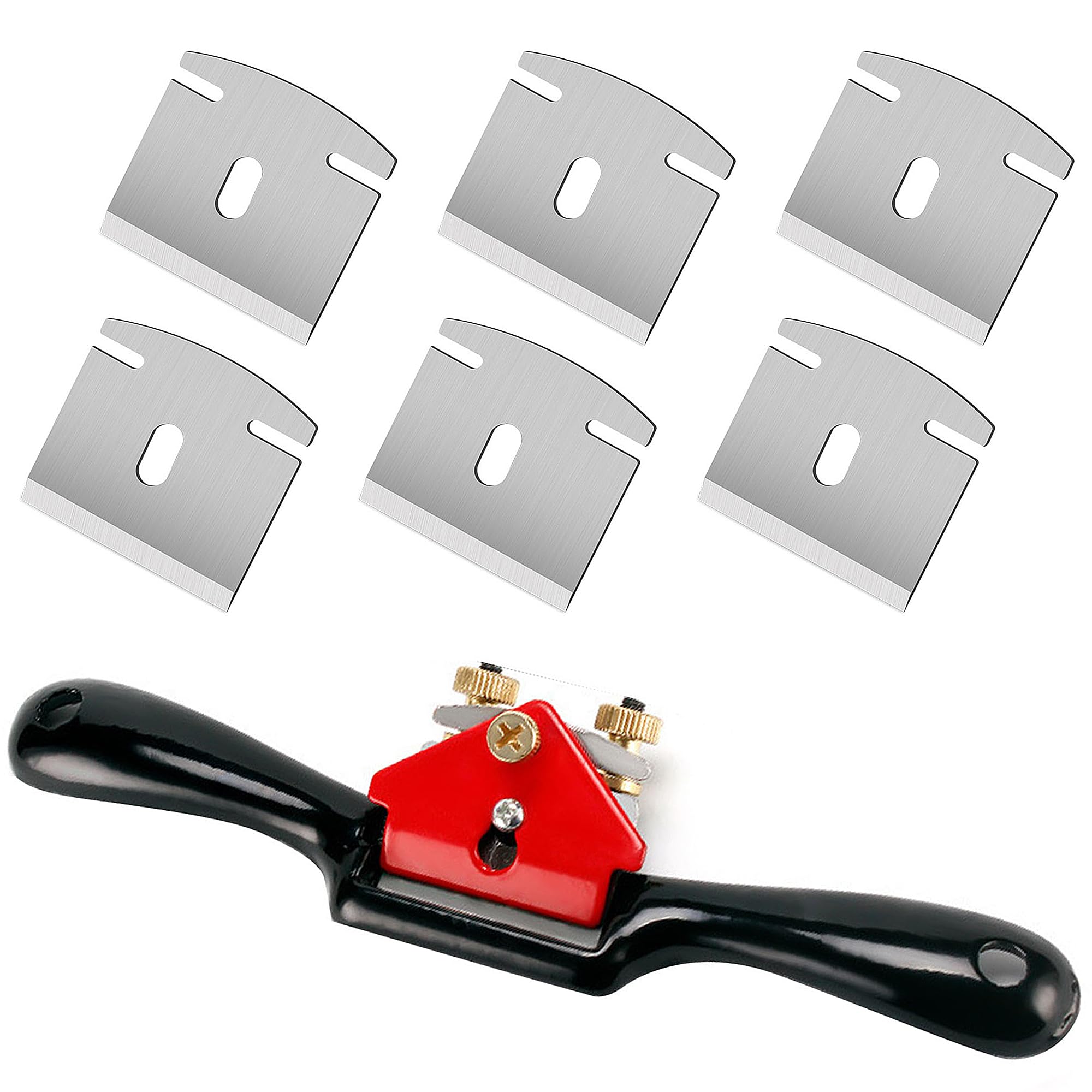 9 Inch Adjustable Scraper Planer, Hand Planer, Wood Planer, Hand Planer, with 6 Replacement Blades for Planing and Cutting Woodworking Tools