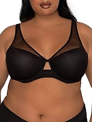 Smart & Sexy womens Mesh Plunge Bra, Black Hue