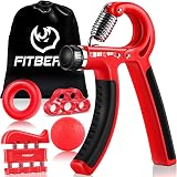 FitBeast Grip Strengthener Five Pack Adjustable Resistance Level Hand Grips