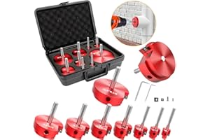DIYLOG 9Pcs PVC Pipe Reamer, Plumbing Tools, Pipe Reamer, PVC Reamer Fit into Standard 1/2" Drills Contains PPR50, PPR75, PPR100, PPR125, PPR150, PPR200, PPR250, PPR300, PPR400 for SCH40, ABS, CPVC