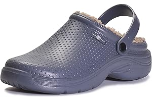 GAATPOT Womens Mens Fur Lined Clogs Waterproof Garden Shoes Winter Warm House Slippers Indoor Outdoor Mules