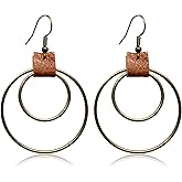 Fuvirou Bohemian Earrings for Women Girls Vintage Boho Hippie Dangle Drop Earrings Handmade Antique Ethnic Geometric Round Statement Jewelry Gift