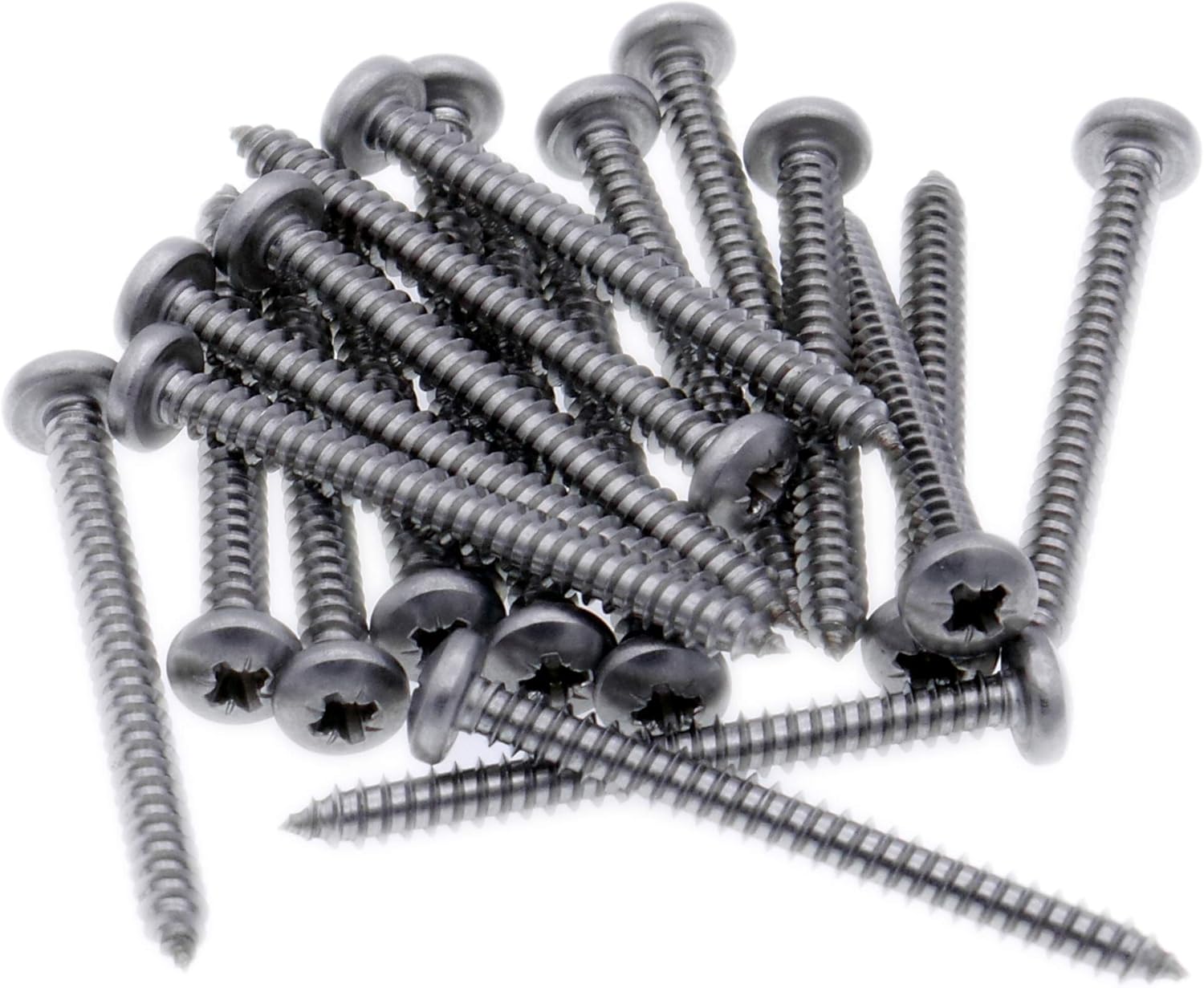 No.6 x 1.25 (3.5mm x 32mm) Pozi Pan Self-Tapping Screw - Stainless Steel (A2) (Pack of 20), 3.5x32 - A2(20)