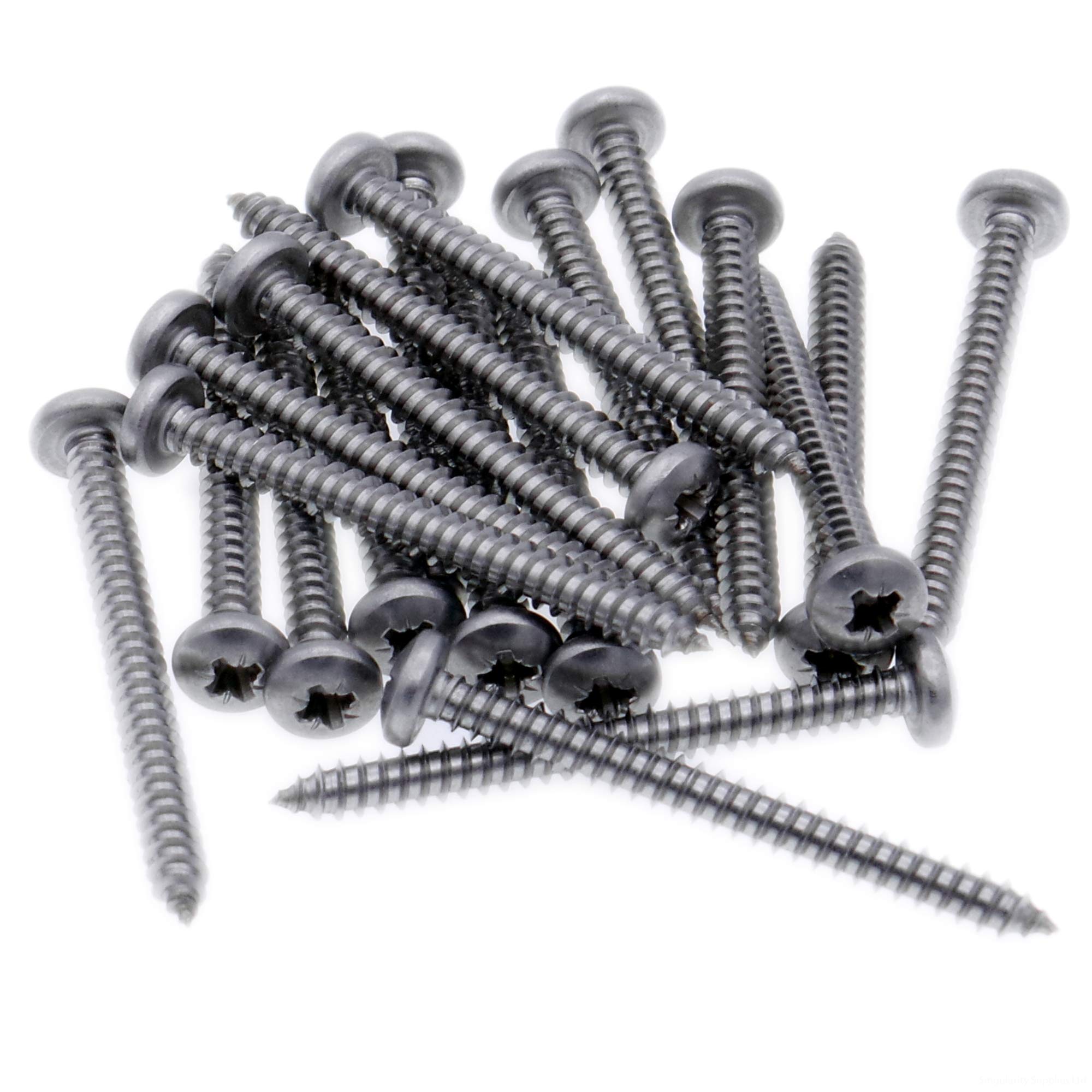 No.6 x 1.25 (3.5mm x 32mm) Pozi Pan Self-Tapping Screw - Stainless Steel (A2) (Pack of 20)