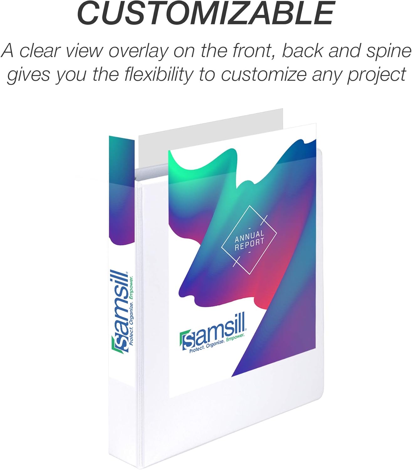 Samsill Economy 3 Ring Binder Organizer, 1.5 Inch Round Ring Binder, Customizable Clear View Cover, White Bulk Binder 12 Pack : Office Products