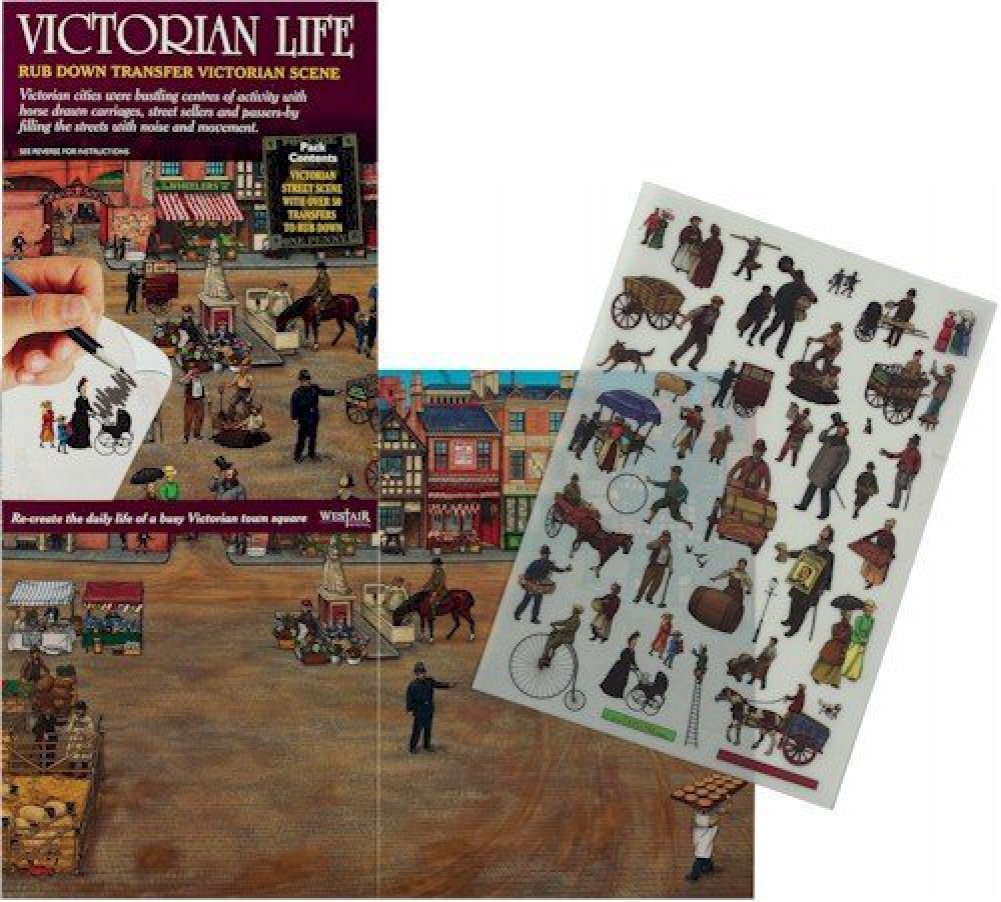 Buzz Victorian Life - Rub Down Transfers - Victorian Street Scene Craft Kit