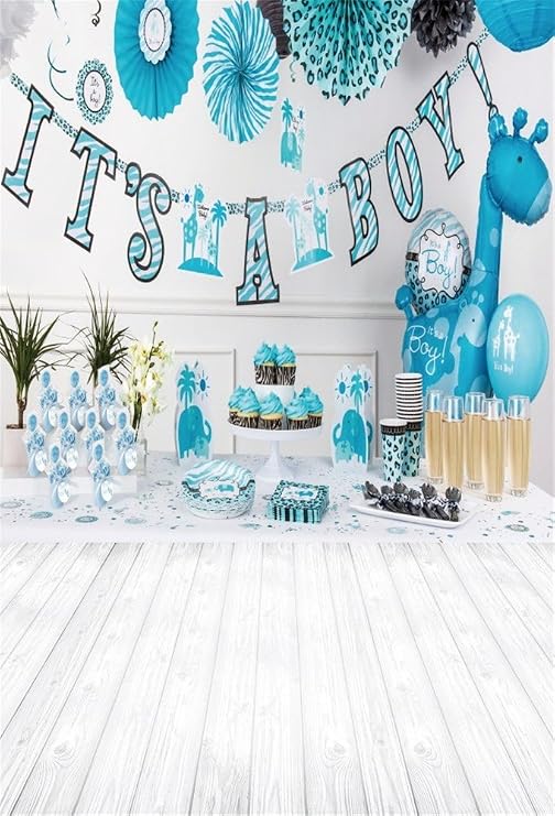 LFEEY 5x7ft Baby Shower Backdrop for Boy Blue