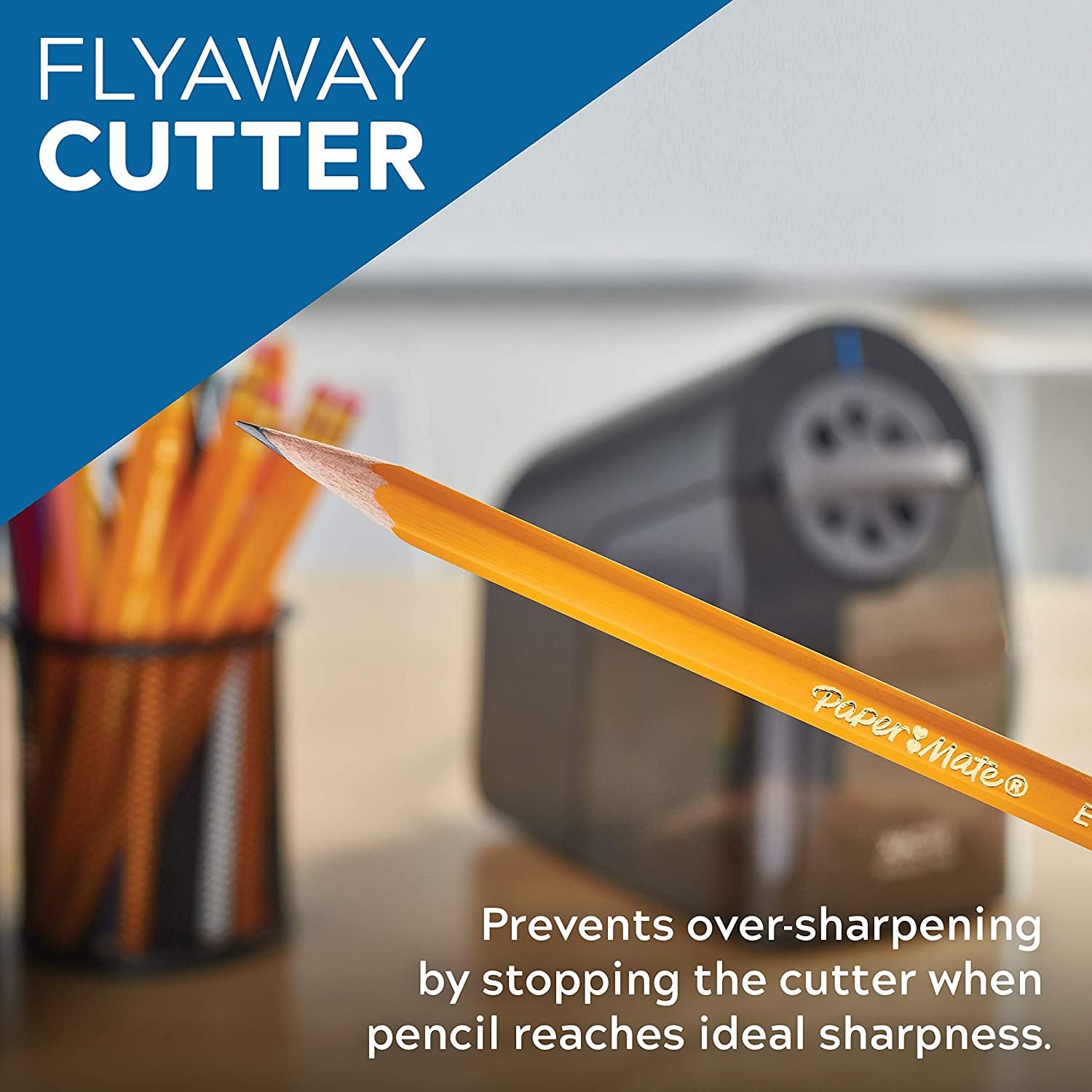 Brite Bee Sharpenator – Heavy Duty Classroom Electric Pencil Sharpener for Teachers & Students – Quiet Motor, Auto Stop, Large Bin, Helical Blade – Sharpens All Pencil Types (Bee Kind Front)