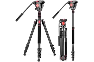 VICTIV Tripod Camera Tripod, 72" Video Tripod with Fluid Head, Aluminum Heavy Duty Tripod with Carry Bag, Professional Camera Tripods & Monopods, Compatible with Video Camera, DSLR, Camcorder