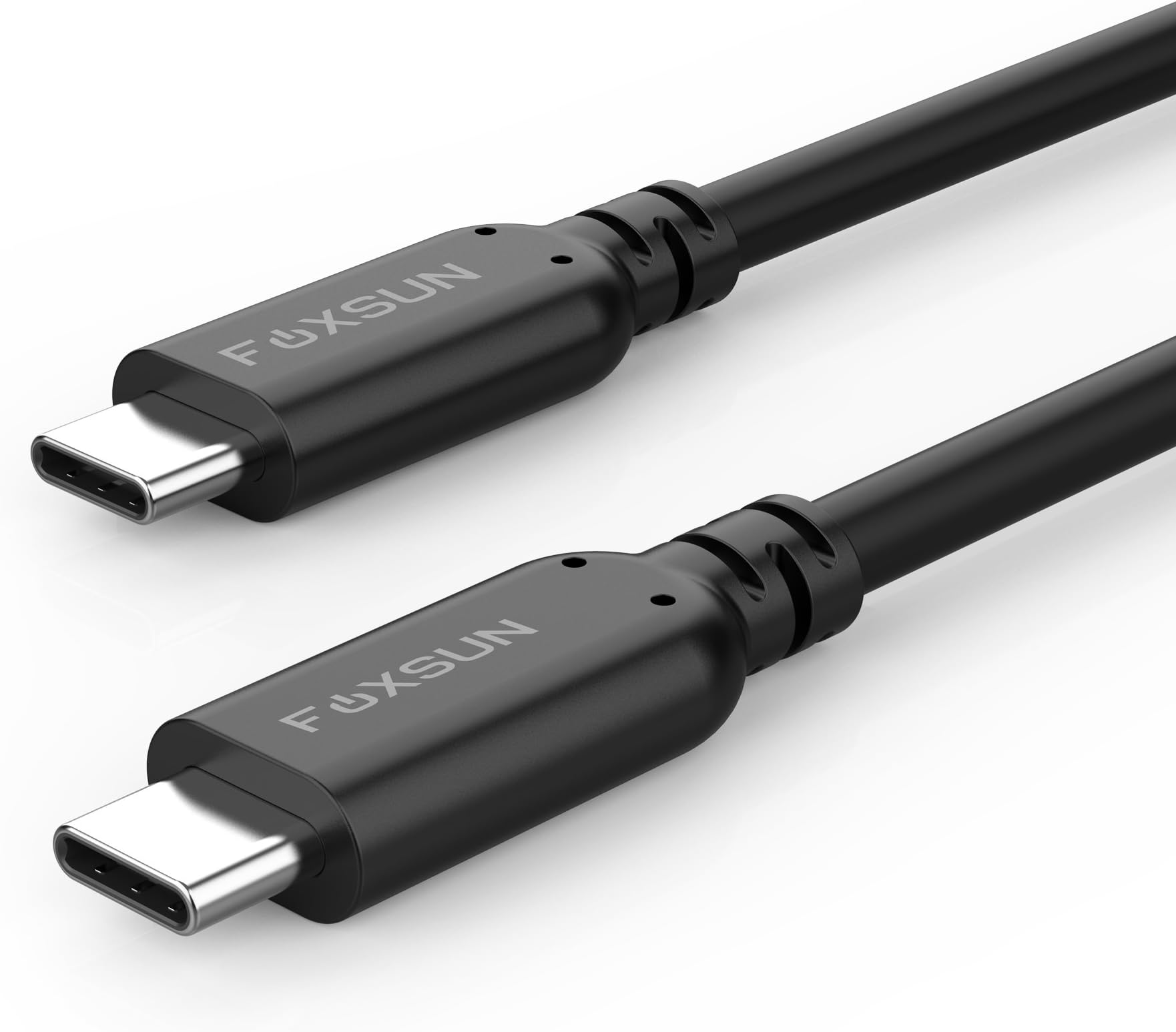 FOXSUN Type-C to USB C 3.1 Gen 2 Cable 3ft/0.9m 5A / 100W 10Gbps with E-Marker Chip & Power Delivery for Samsung Galaxy S8, S8+, Google Pixel, Nexus 6P, Huawei p9，New Macbook Pro and More(Black)