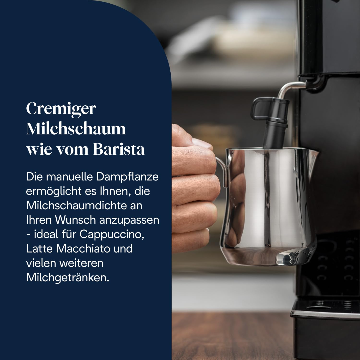 De’Longhi Magnifica S - Perfetto Kaffeevollautomat mit klassischem Milchaufschäumer, Espresso- und Cappuccino Kaffeemaschine, Bedienfeld mit Tasten, Schwarz (ECAM22.110.B) 6