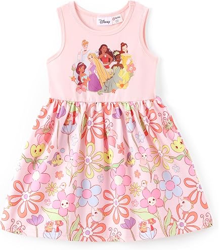 Disney Princess Belle Floral Toddler Girls Chambray Skater Dress 2T : Clothing, Shoes & Jewelry