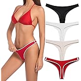 VISSAY Cotton Underwear for Women Pack Breathable Thongs for Women Sexy Stretch Soft Womens Panties Thong 4 Pack