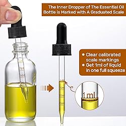 4 Pack 2 oz Glass Dropper Bottles with Measured