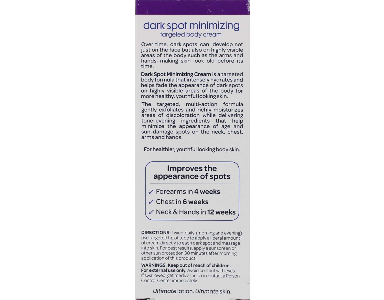 dark spot minimizing body cream