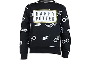 POPGEAR Harry Potter Icons Crewneck Sweatshirt, Kids, 5-13 Years, Black, Official Merchandise