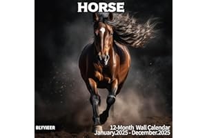 BLYYIEER 2025 Wall Calendar,Calendar 2025,Horse Cattle Monthly Wall Calendar, 12" x 24" Open,Family Planner Calendar, Home & Office Organizer,Hangable