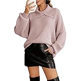 BeryLove Womens Long Sleeve Pullover Sweater Casual Loose Ribbed Knit Tops SW100 Apricot L