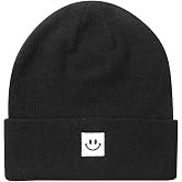 MaxNova Knit Beanie Hat with Smile Face for Men/Women