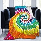 Colorful Tie Dye Rainbow Blanket Soft Lightweight Throw Blankets Cozy Flannel Bed Throws for Sofa Couch Travel Home Room Bedroom Decor Gifts for Kids Women Adults 60"x50"