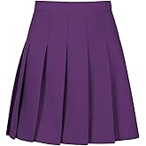 Womens Pleated Skirt with Built-in Shorts High Waisted A-Line Tennis Skirts for Cheer Uniform Office Work Casual Skirts