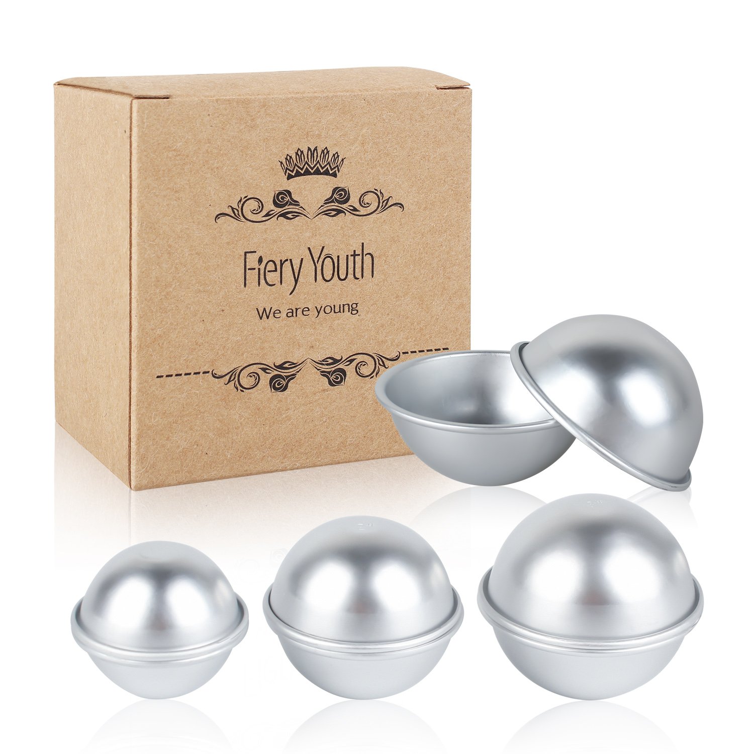Fiery Youth Diy Metal Bath Bomb Mold With 3 Size 4 Set 8 Pieces Relaxation A.. 21 71my evzsnL