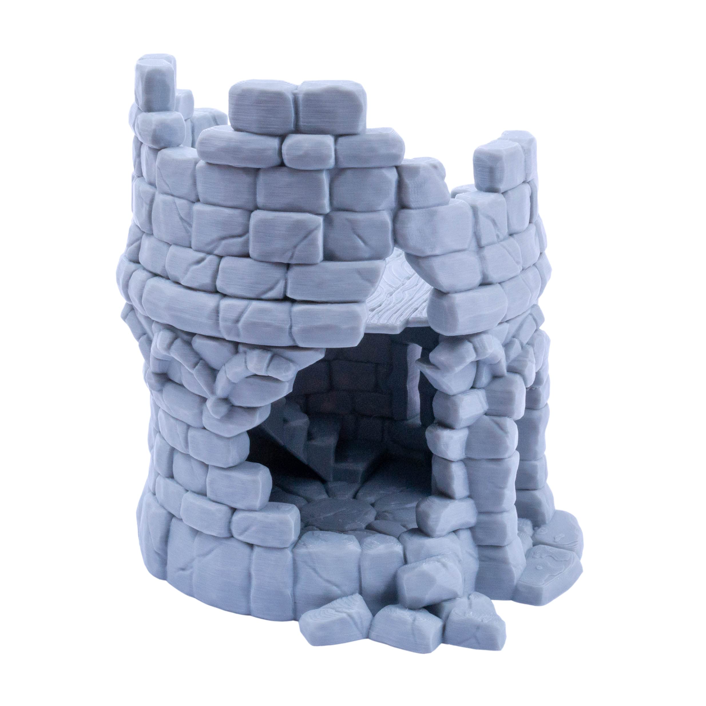 Miniature Ruined Tower, Terrain Scenery for Tabletop Wargame, 28mm Scale, 3D Vikings