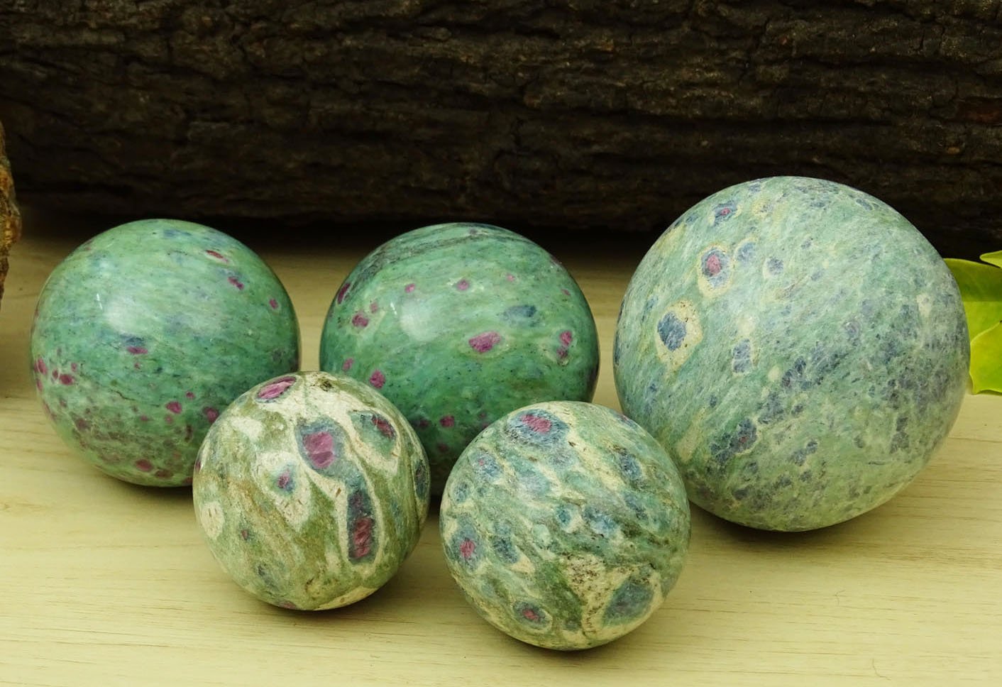 Reikiera Ruby Fuchsite Sphere Stone Ball With Ring Stand Aura Balancing Metaphysical Crystal Reiki Healing- Choose Size