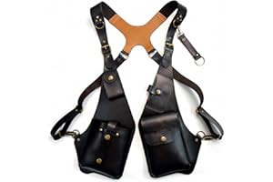 Adjustable Vintage Leather Underarm Shoulder Bag for Men - Anti-Pickpocket Harness Chest Bag for Daily Commute Travel