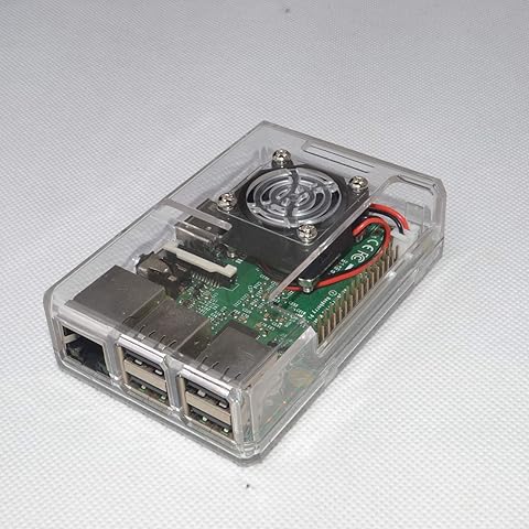 SNOWINSPRING Estuche Protector de Abs Soporte La Instalación del Ventilador para Raspberry Pi 2B / 3B / 3B + (Transparente)