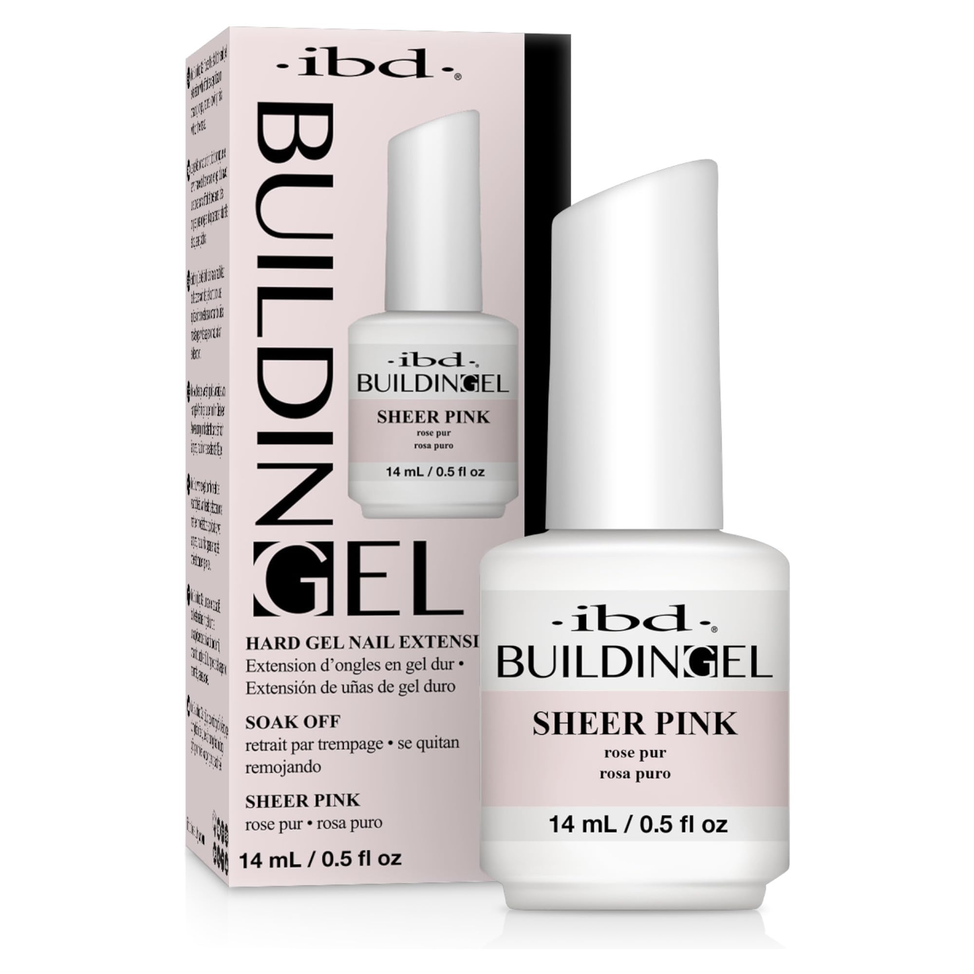 IBD Building Gel Sheer Pink, 1 pack (14 ml) - MADE IN USA - LED/UV building gel 2-in-1 for nail extension