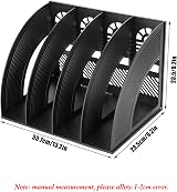 KXF Arched Desk Organizer 4 Compartments A4 File Magazine Holder ABS Plastic view 2