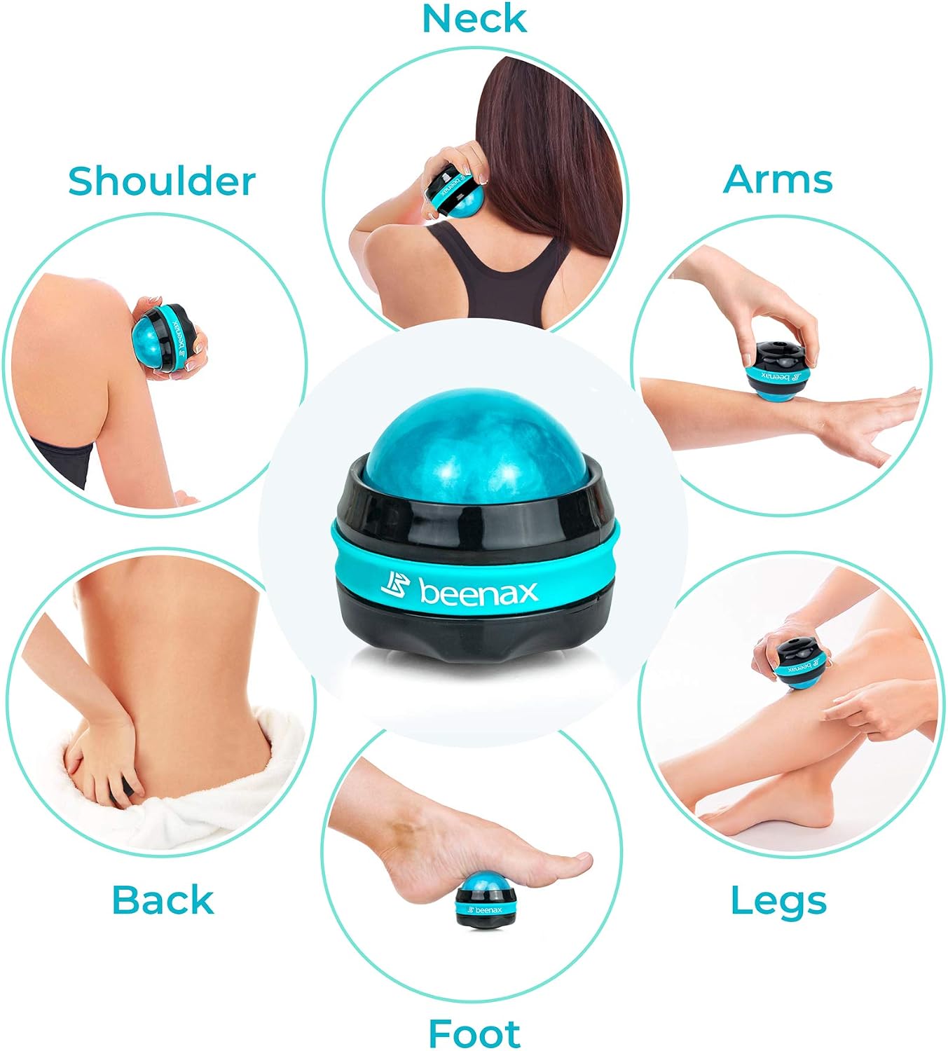 Beenax Massage Roller Ball (Set of 2), Sore and Tight Muscle Pain Relief, Manual Self Massager, Relax Shoulders, Arms, Neck - Image 5