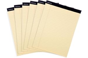 Mintra Office Legal Pads - ((BASIC CANARY 6pk, 8.5in x 11in, WIDE RULED))