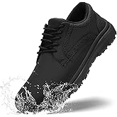 ZIGSAM Mens Non Slip Work Shoes Food Service Chef Kitchen Lightweight Slip Resistant Working Waterproof Sneakers Comfortable Working Footwear