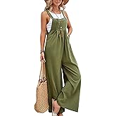 Korebow Wide Leg Jumpsuit for Women Spring Summer Casual Loose Bib Overalls Palazzo Pants Rompers Jumpsuits
