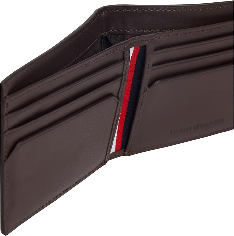 Cartera Hombre Central Mini de Piel, Marrón (Coffee Bean), Talla Única