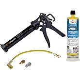 LEAKFINDER LF810 BIGEZ Air Conditioning Leak Detection Injection Kit | 8 oz AC Leak Detector Dye, Caulking Gun Injector, R134A Hose Coupler, Made in USA